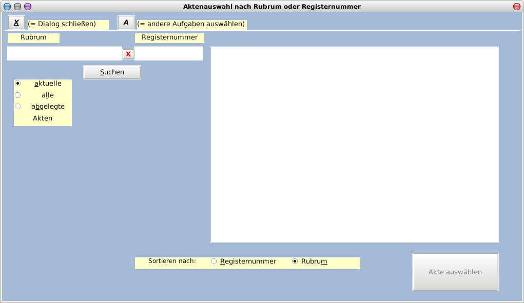 Aktenauswahl