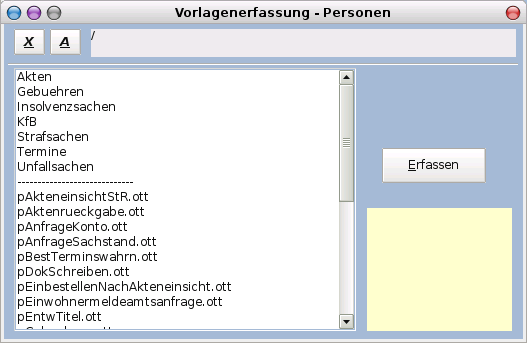 Vorlage-Erfassen