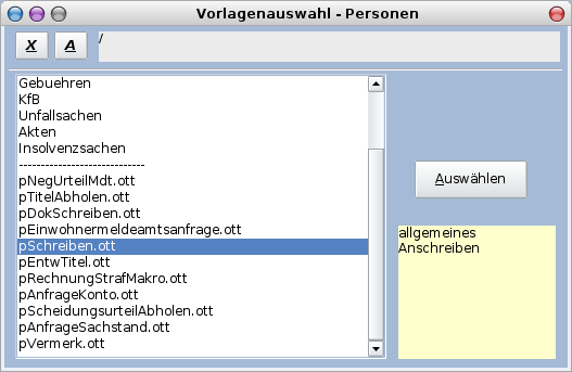 Vorlagen-Auswahl 2